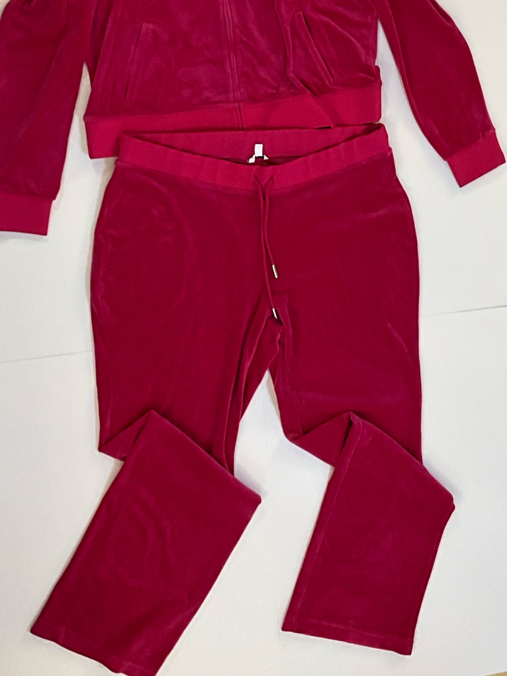 Juicy Couture OG BIG BLING VELOUR TRACK PANTS Hot Pink - Picture 5 of 13